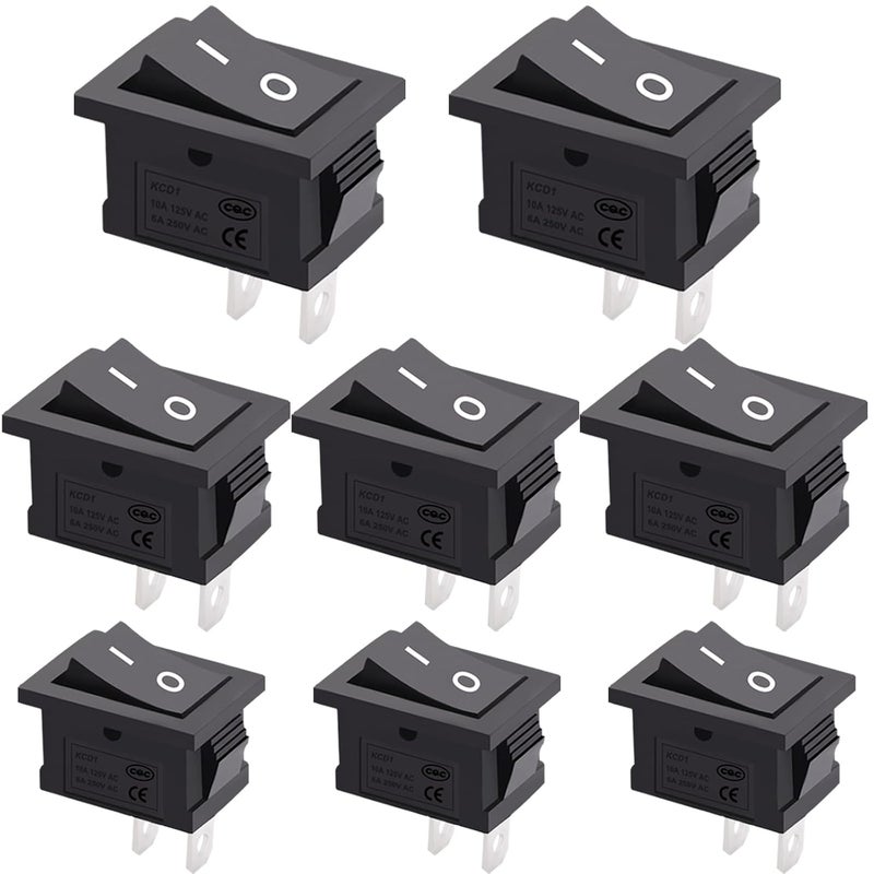 TWTADE 8Pcs 12V Rocker Switch On/Off 2 Pin 2 Position SPST Car Auto Boat Rocker Toggle Switch AC 6A/250V 10A/125V KCD1-1-101 - Image 1
